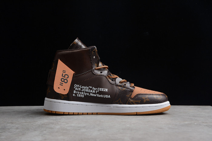 Louis Vuitton x OW x Air Jordan 1 Customs MENS AQ0818-202