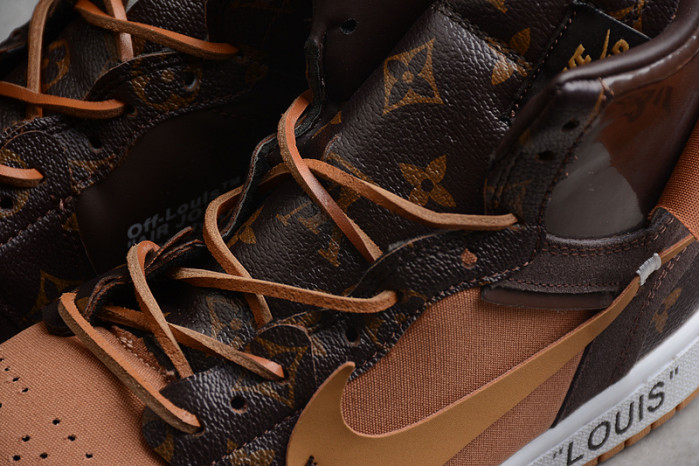 Louis Vuitton x OW x Air Jordan 1 Customs MENS AQ0818-202